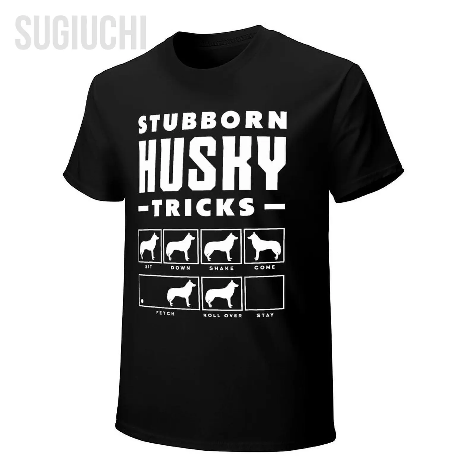 Unisex Men Stubborn Siberian Husky Dog Tricks Dog Lover Huskies Tshirt Tees T Shirts Women Boys 100% Cotton T-Shirt