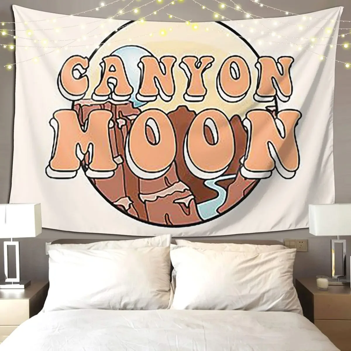 Canyon Moon Tapestry Art Wall Hanging Aesthetic Home Decoration Tapestries for Living Room Bedroom Dorm Room