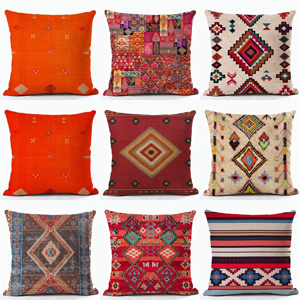 

Indian BOHO Pillow Case Bohemian Mandala Throw Pillow Case for Bed Sofa Car Garden Chair Pillow Cover 45x45 cm Home Decor