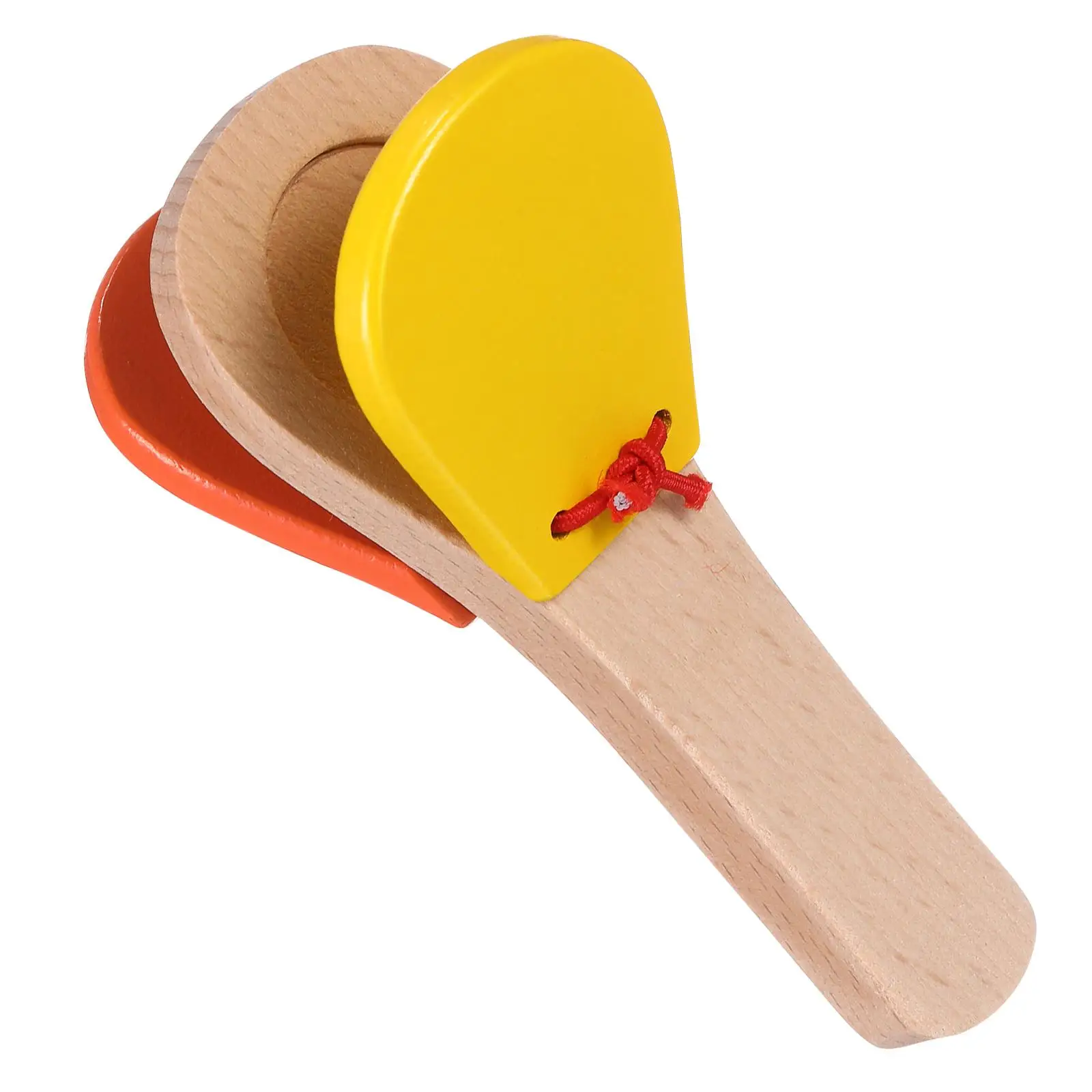 

Wooden Castanet Clapper Musical Toy Kids Toddlers Baby Infant Hand Eye Coordination Training Handle Lightweight