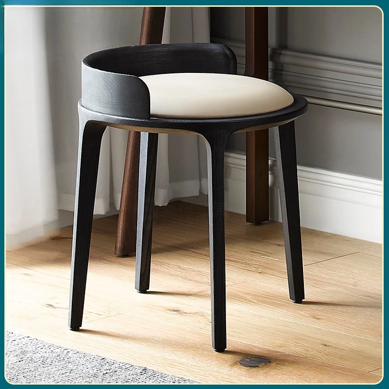 

Modern minimalist wabi-sabi style, creative round dressing stool for home bedrooms