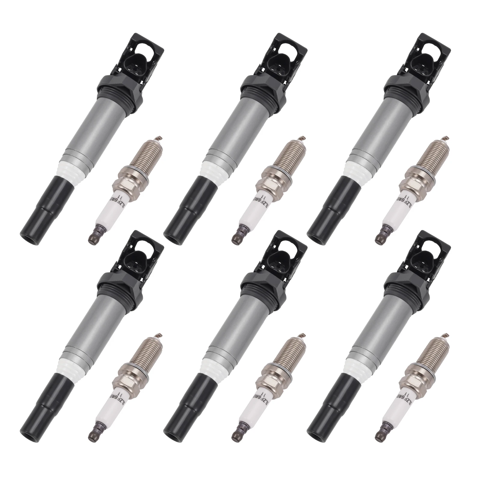 

6 Ignition Coils & Spark Plugs For BMW 128i 325xi 328i 330i 330xi 528i X3 UF592