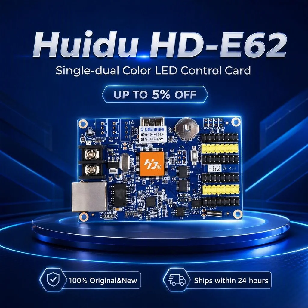 HUIDU HD-E62 Single-dual Color LED Control Card Supports LAN and USB Communication for Door LED Display Signboard LED Screen