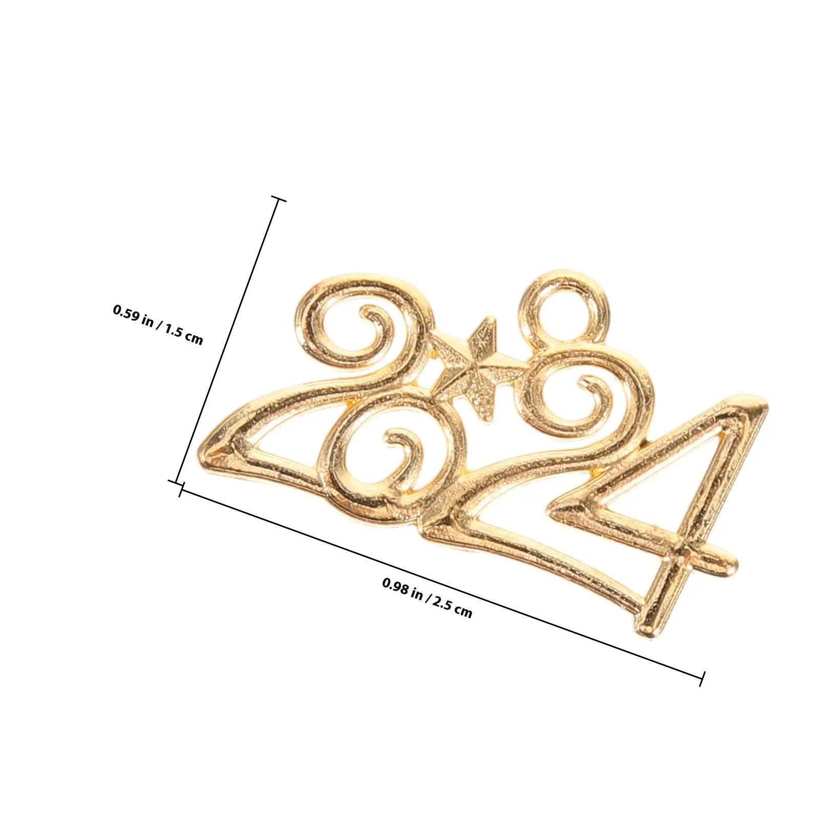 50Pcs DIY Alloy Pendant 2024 Number Charms for Necklace Bracelet Earrings Jewelry Making New Year Crafts 2024 Pendant
