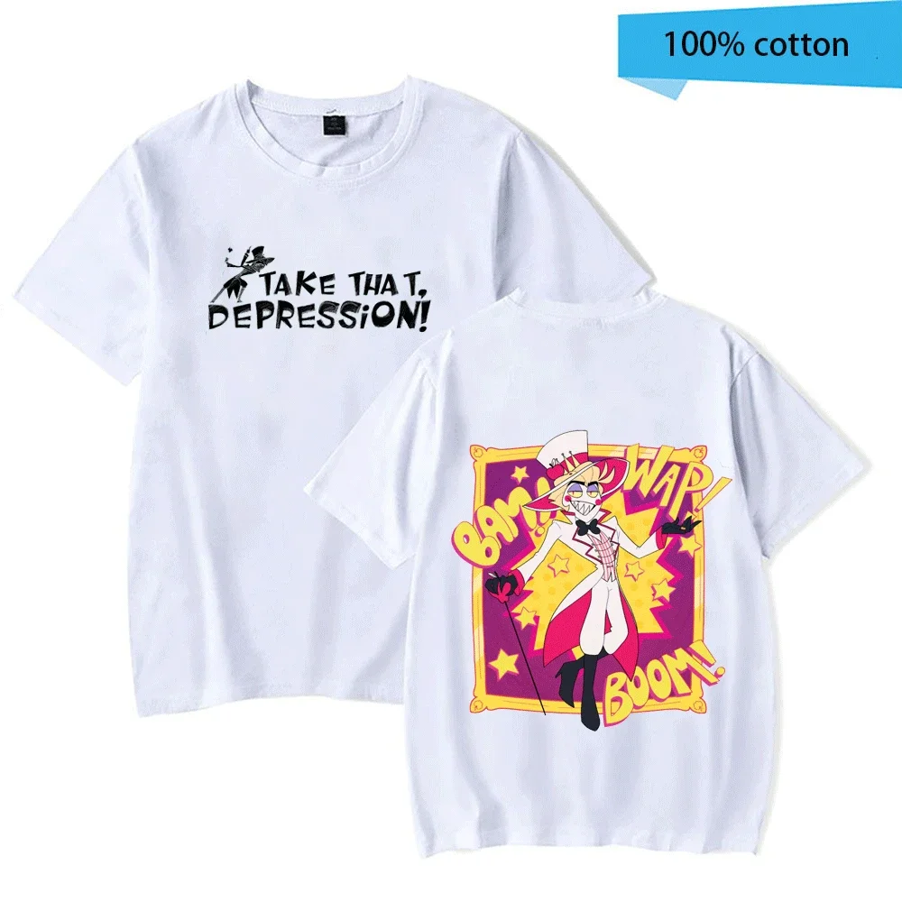 HAZBINS-男性と女性のためのラウンドネック半袖Tシャツ,新しい綿のプリント,通常のTシャツ,アイデアの服,ギフト