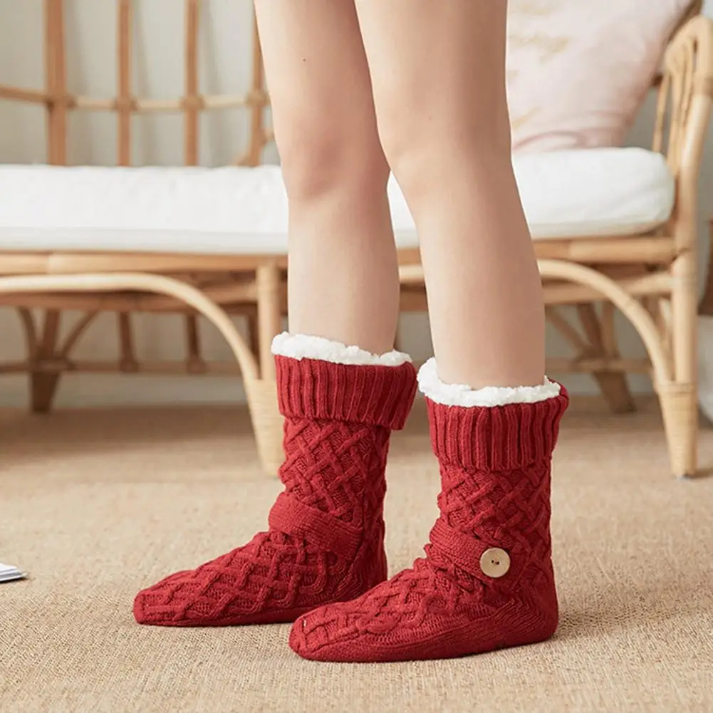 

Зимние носки-тапочки, противоскользящие домашние носки на флисовой подкладке, теплые носки-тапочки с захватами для домашней одежды, дома, спальни, сна