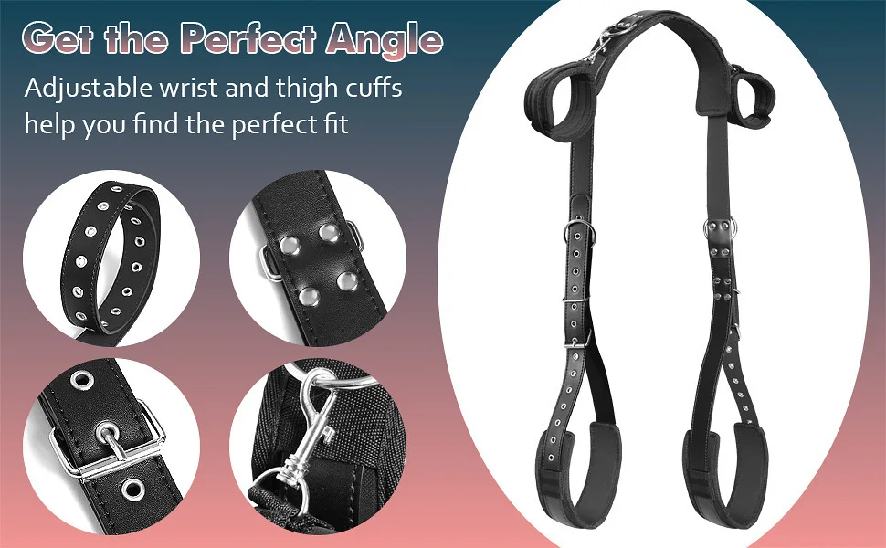 BDSM Sex Handcuffs Restraints Open Leg Ankle Cuffs SM Bondage Harness Bed Bandage Straps Slave Sex Toy Erotic Accessories Kits view 5