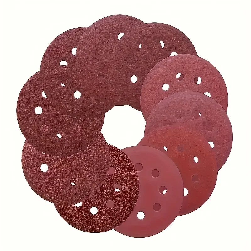 100 Pcs of 5-Inch 8-Hole Sandpaper - 60/80/100/150/180/240/320/400/600/800/1000 Grit - Perfect for Random Orbital Sanders! view 3