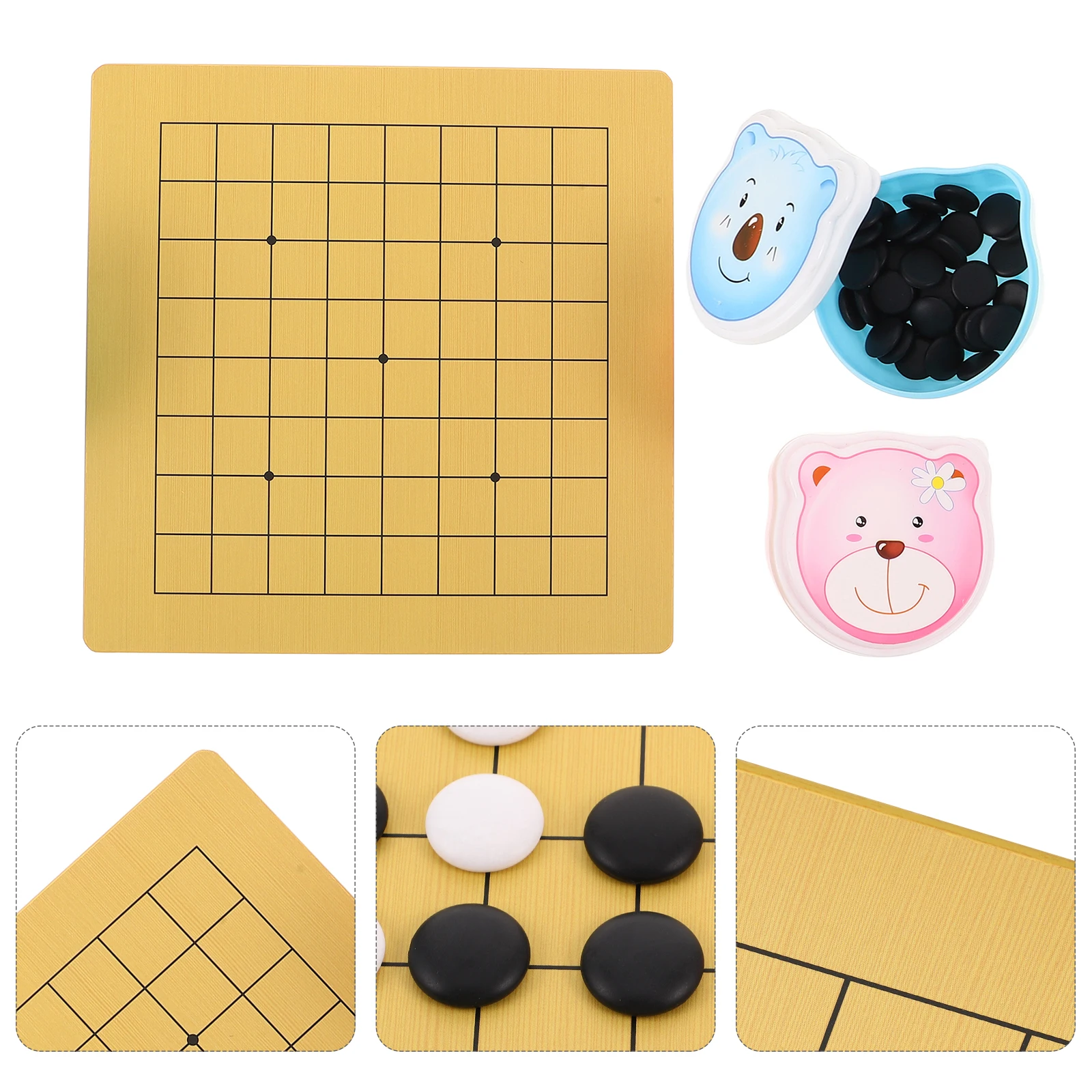 

2 Sets Children's Go Game Board Unique Chess Learners for Kids Chinese Miniature