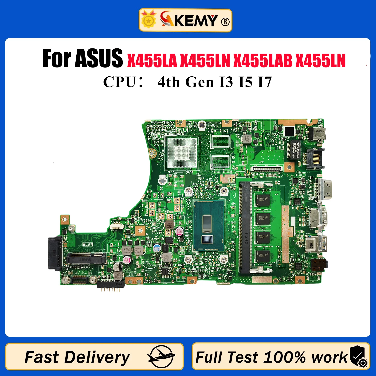 

X455LA Материнская плата для ноутбука ASUS X455L DX882L A455L K455L W491L W419L X455LN X455LAB X455LNB Материнская плата с I3 I5 I7 CPU stk