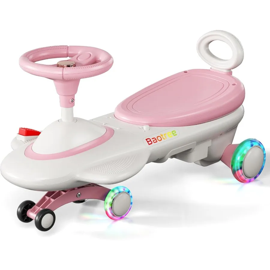 รถยนต์ไฟฟ้าสำหรับเด็ก 12V - รถโยกไฟฟ้าพร้อมแบตเตอรี่แบบชาร์จไฟได้ ไฟ LED และเสียงเพลง ป้องกันการพลิกคว่ำ สำหรับเด็กชายและเด็กหญิงทุกวัย