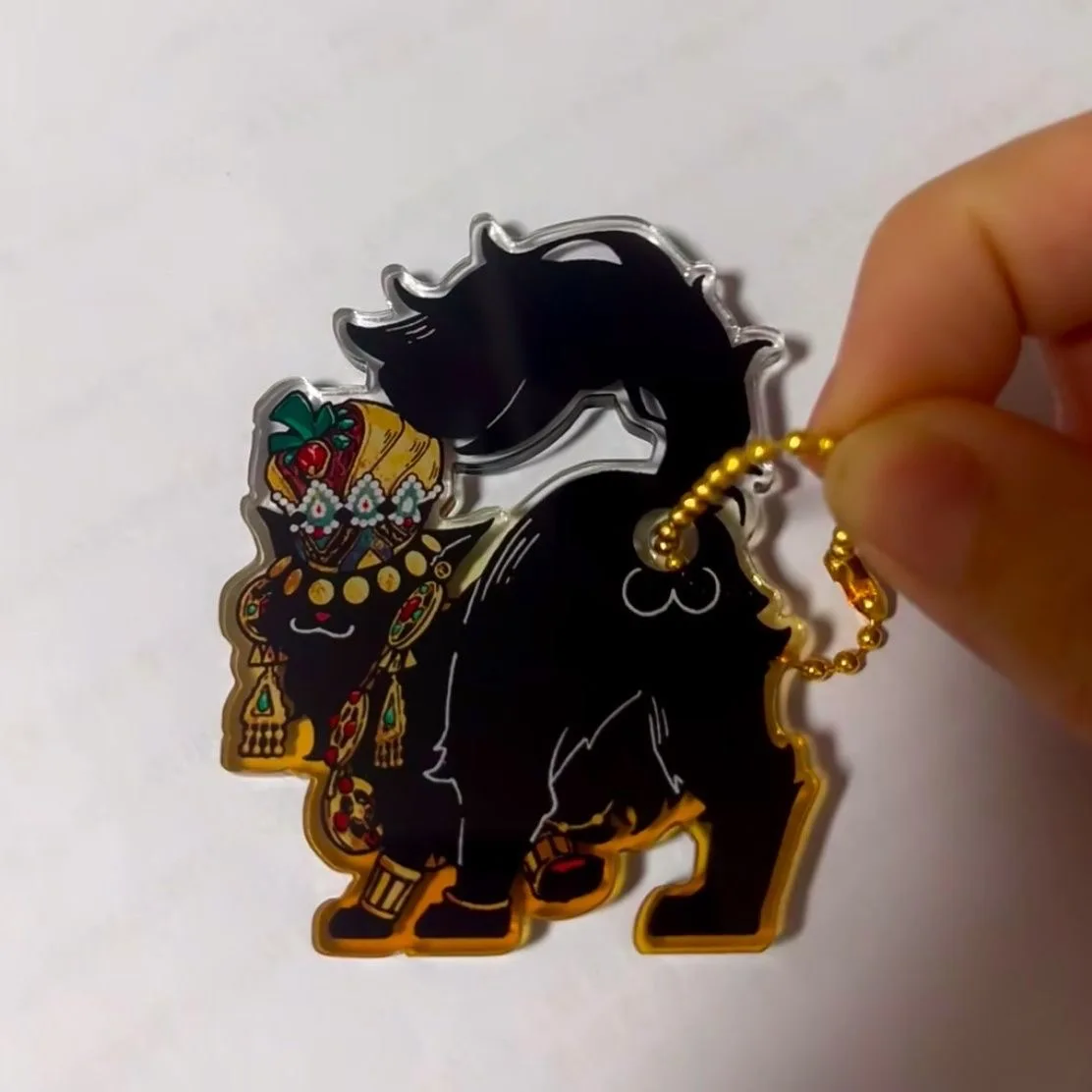 뉴 수단 캣 게임 코스프레 키체인 펜던트 수단 캣 창의적인 비즈 체인 아크릴 재미있는 고급스러운 디자인