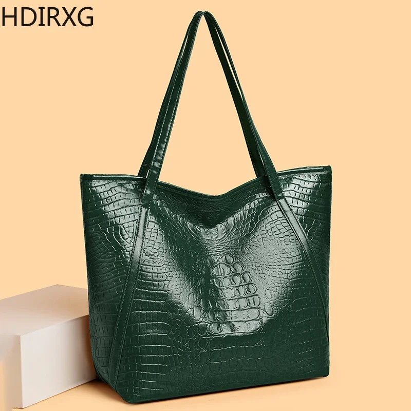 Bolso de hombro de gran capacidad para mujer, bolso de mano de PU para viajes, bolsos de mano casuales con cremallera, moda de otoño, compras que combinan con todo