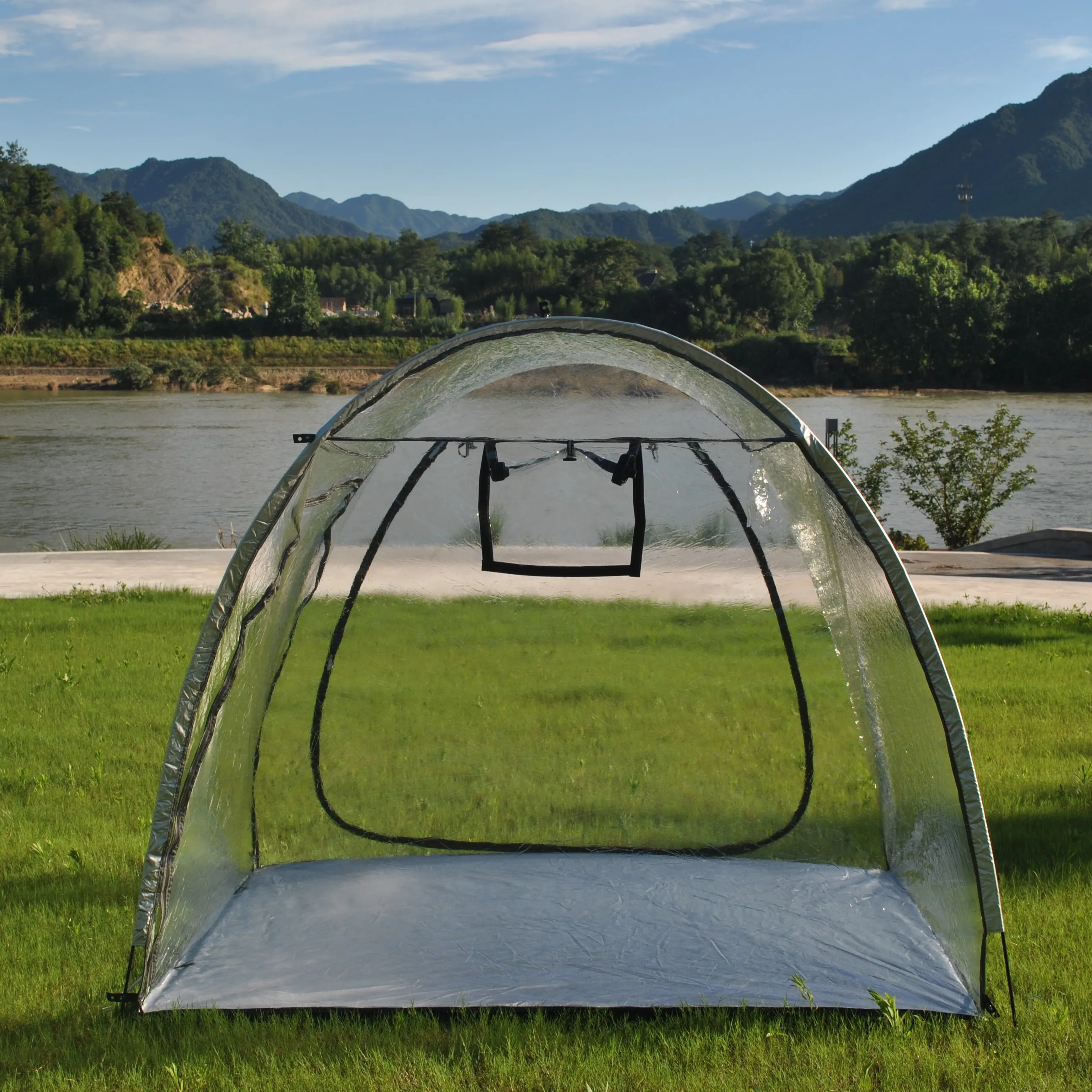 

Clear Sports Tent,Camping Tent,Large Size for 2-3 People,Weatherproof Tent, Soccer Tent for Watching Sports Camping Fishing