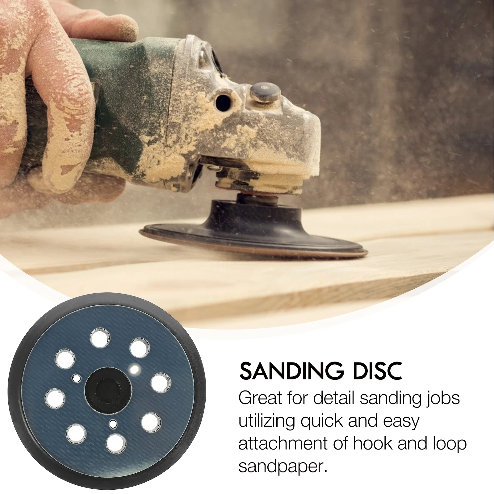 

Hook Loop Sander Pad 8-Hole Metal Sanding Disc Replacement Durable Premium Dust Extraction Sanding Work Automotive Wood