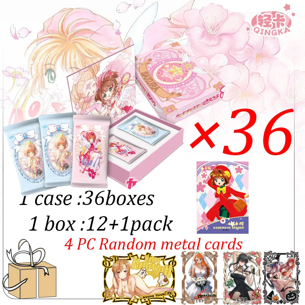 

Low Price Wholesale QingKa Cardcaptor Sakura Cards KINOMOTO SAKURA Collection Cards Mistery Box Board Game Toys Birthday Gifts