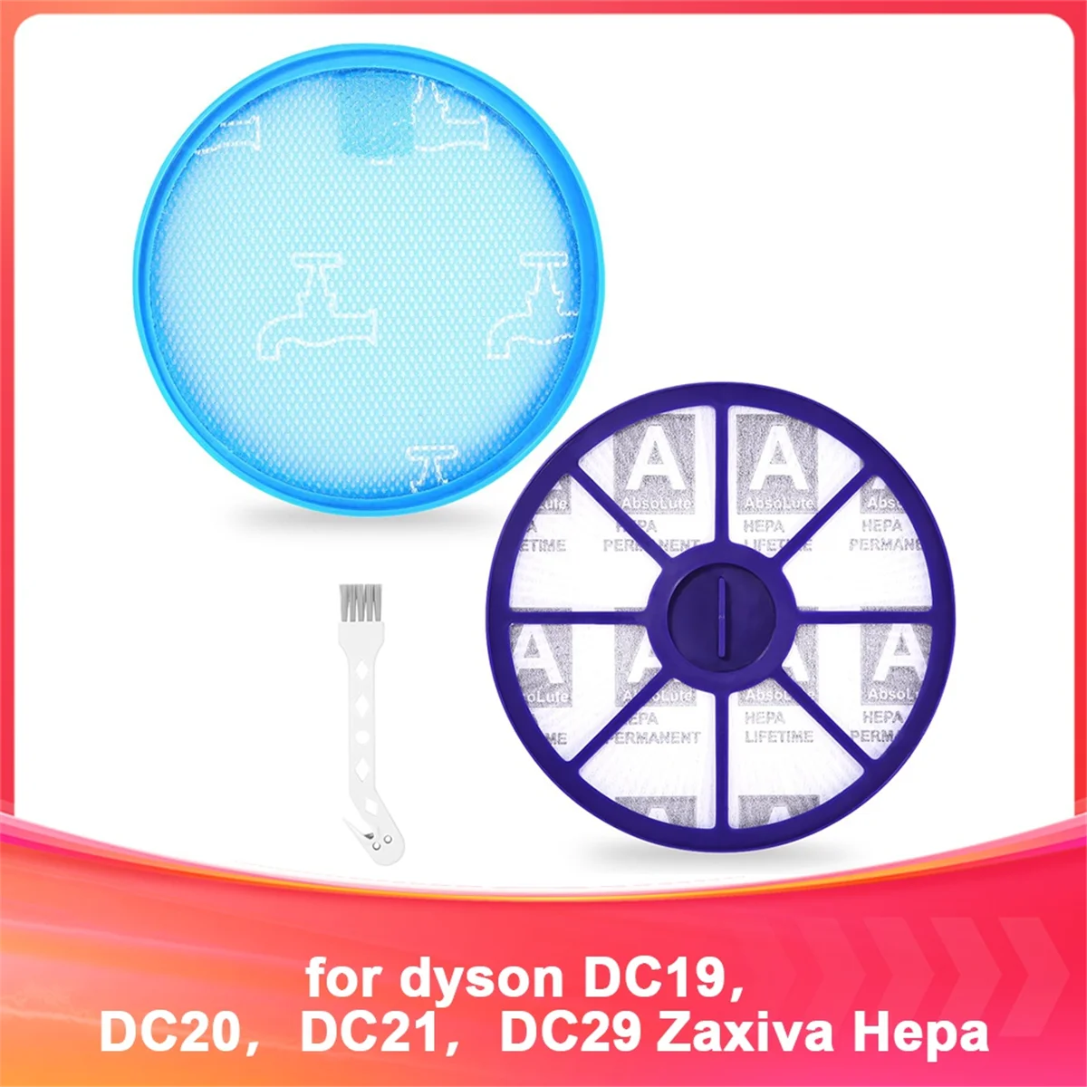 HEPA Filter Vacuum Cleaner Accessories for Dyson DC19, DC20, DC21, DC29, Replacement Filter for Upper and Lower Motor