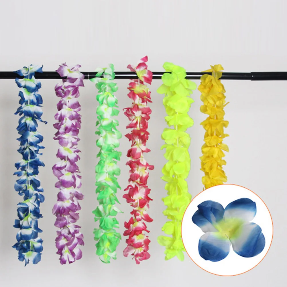 

42 Pcs Garland Set Hawaiian Theme Party Favors Flower Garlands Tropical Necklace Decorations Wreath