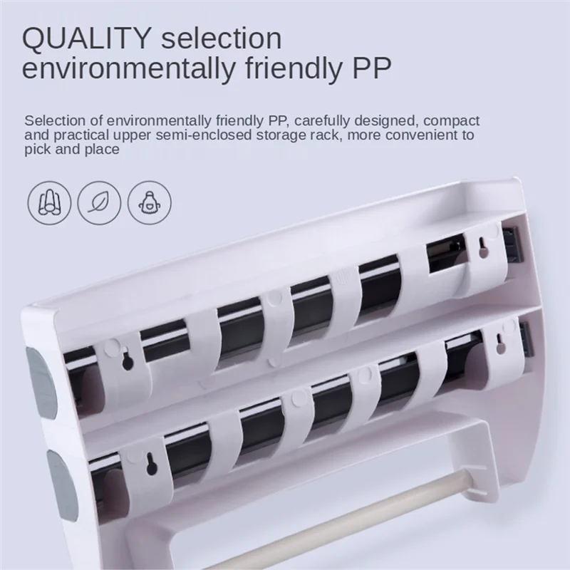 

A52I-Plastic Wrap Paper Storage Rack Wall-Mounted Aluminum Foil Roll Rack Refrigerator Kitchen Punching-Free Shelf