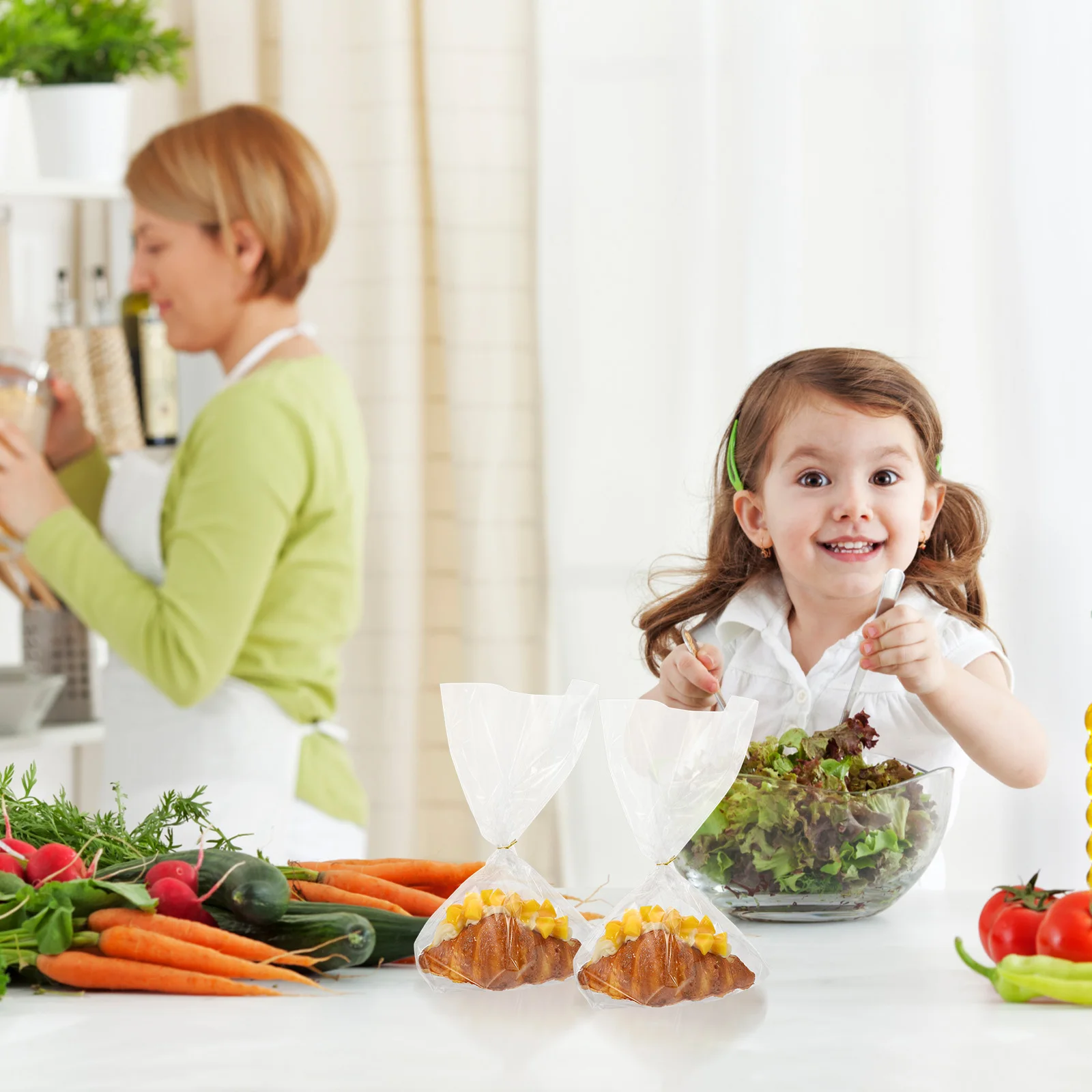 

1Set Clear Snack Bag Safe PP Material Christmas Party Baked Goods Storage Highly Transparent Easy Open Delicate Dessert Wrapping