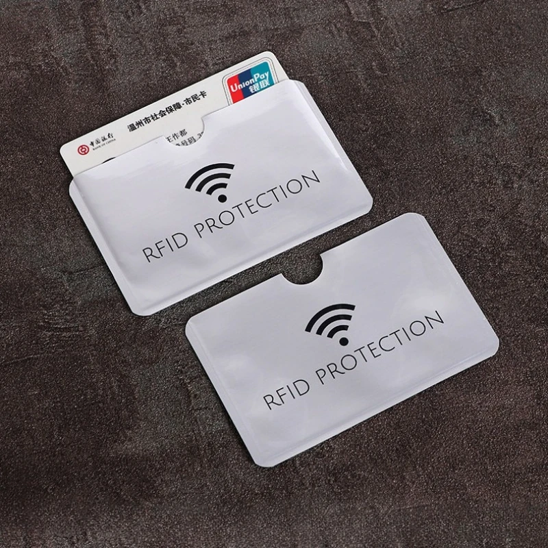 10pcs Aluminium Smart Rfid Blocking Bank Sleeve Wallet, RFID Protection Simple Card Holder
