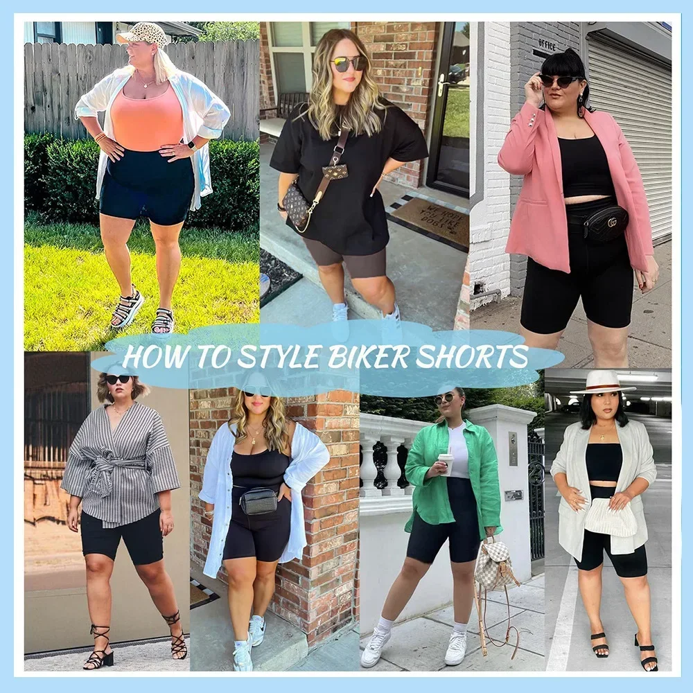 Damen-Yoga-Shorts mit hoher Taille, Übergröße, Workout-Leggings mit zwei Taschen, Stretch, europäischer Stil, Activewear für Fitnessstudio und Freizeit – Detail 3