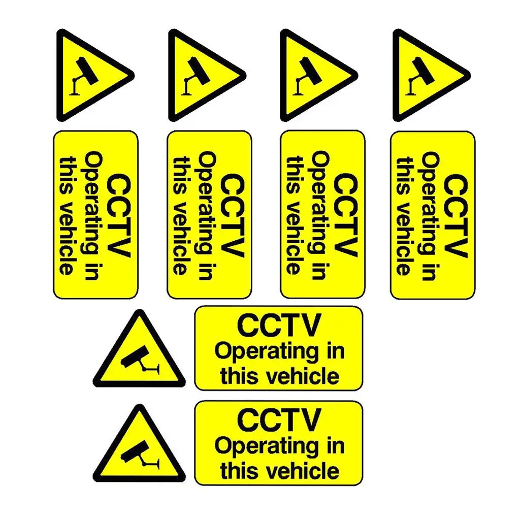 6 Pieces Waterproof Paper Surveillance Stickers Self Adhesive Warning Sign - 