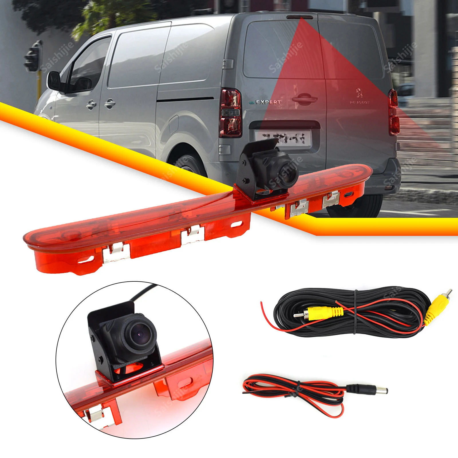 Brake Light Reversing Camera with Monitor Kit for Peugeot Expert Traveller Citroen Jumpy SpaceTourer Toyota ProAce Backup Camera