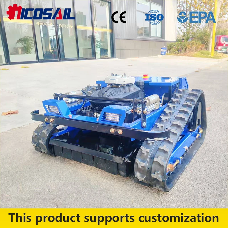 

EPA certified customized remote-controlled lawn mower meets Eu US standards for garden farm intelligent lawn mowers