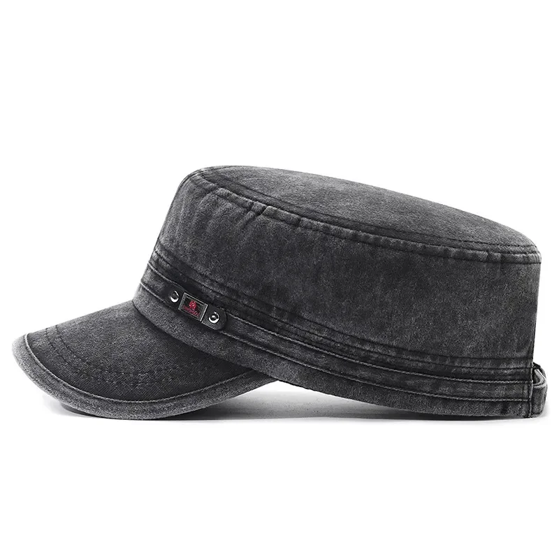 New Washed Hat Made Old Cotton Flat Top Autumn And Winter Peaked Hat Outdoor Breathable Faded Visor Hat Men