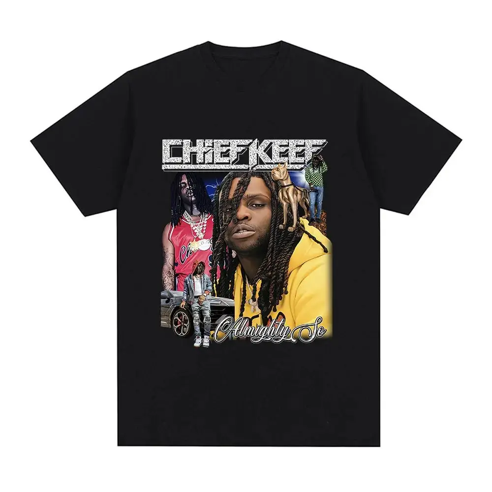 I Love Chief Keef T-Shirt Mode Lässig Kurzarm Vintage Gothic Oversized Print T-Shirts Hip Hop Lose Streetwear Unisex – Detail 24