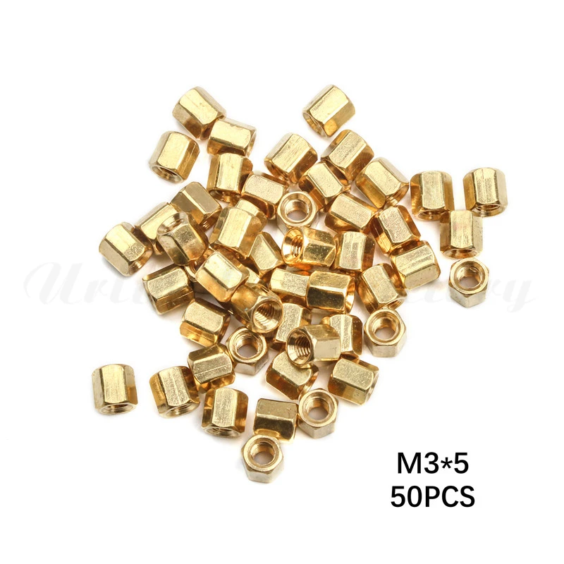 50PCS M2 M3 M4 Hex Nut Spacing Screw Female Brass Threaded Pillar PCB Motherboard Standoff Spacer 4mm/5mm/6mm/8mm/10mm/15mm/20mm