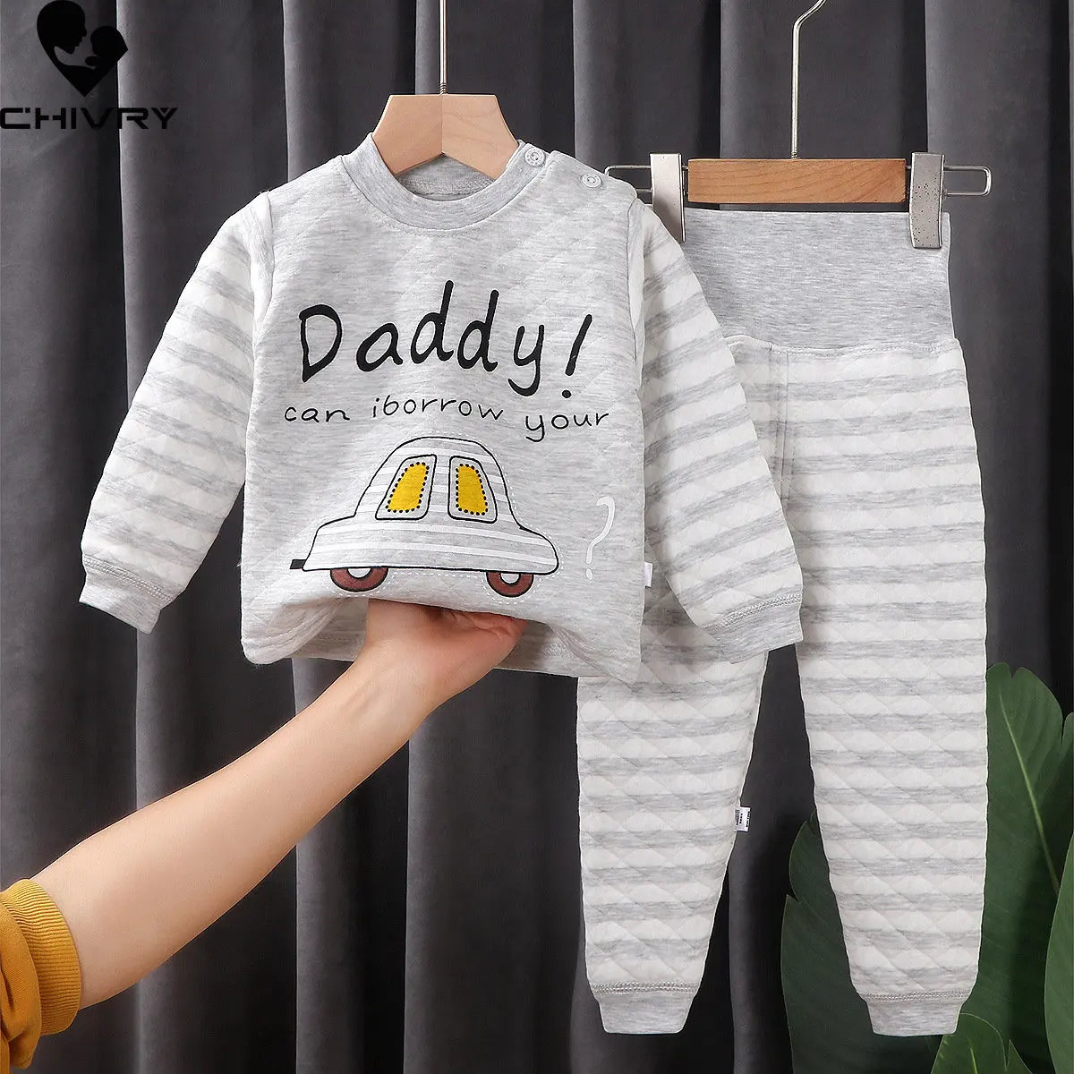 Pyjama épais et chaud pour enfants garçons et filles, ensemble T-Shirt à manches longues avec pantalon, dessin animé, vêtements de sommeil pour bébés en bas âge, nouvelle collection automne