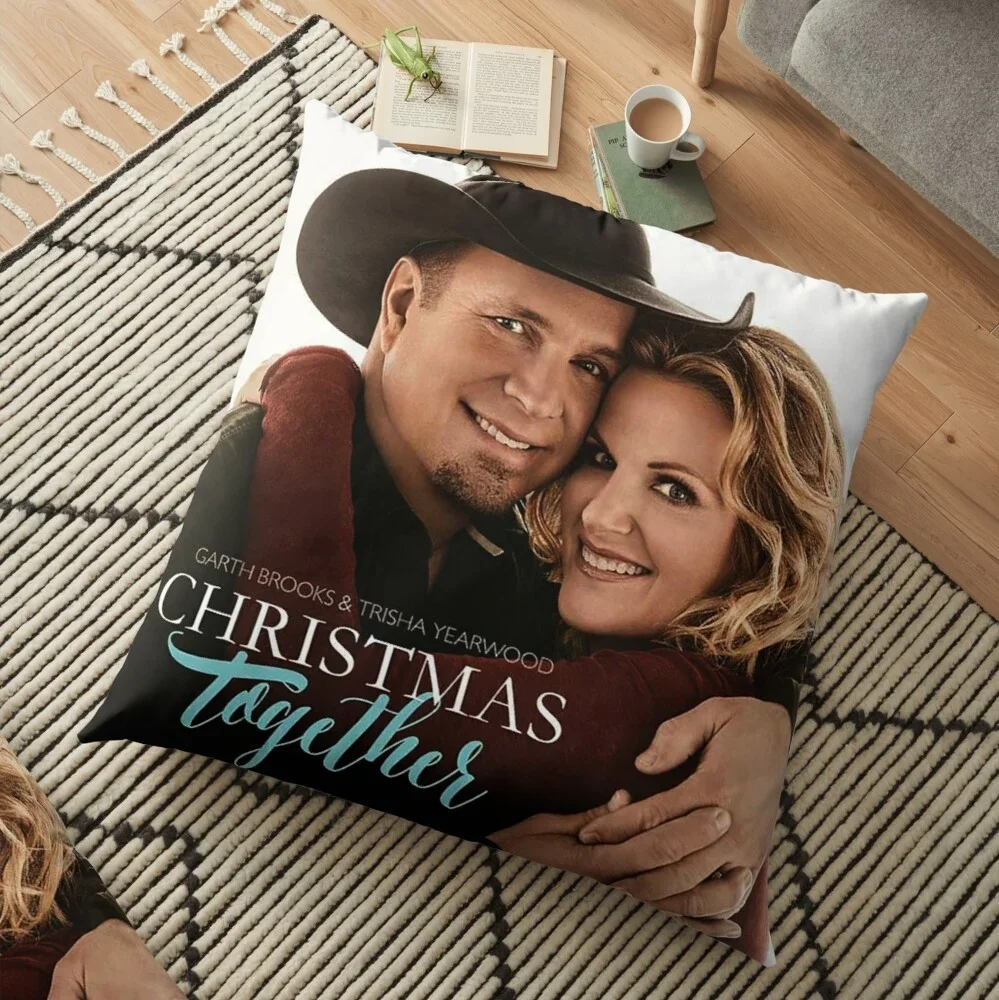 Together Christmas Garth Brooks Print Pillow Cover Sofa Cushion Cover Living Room Bedroom Decor Polyester Pillow Case