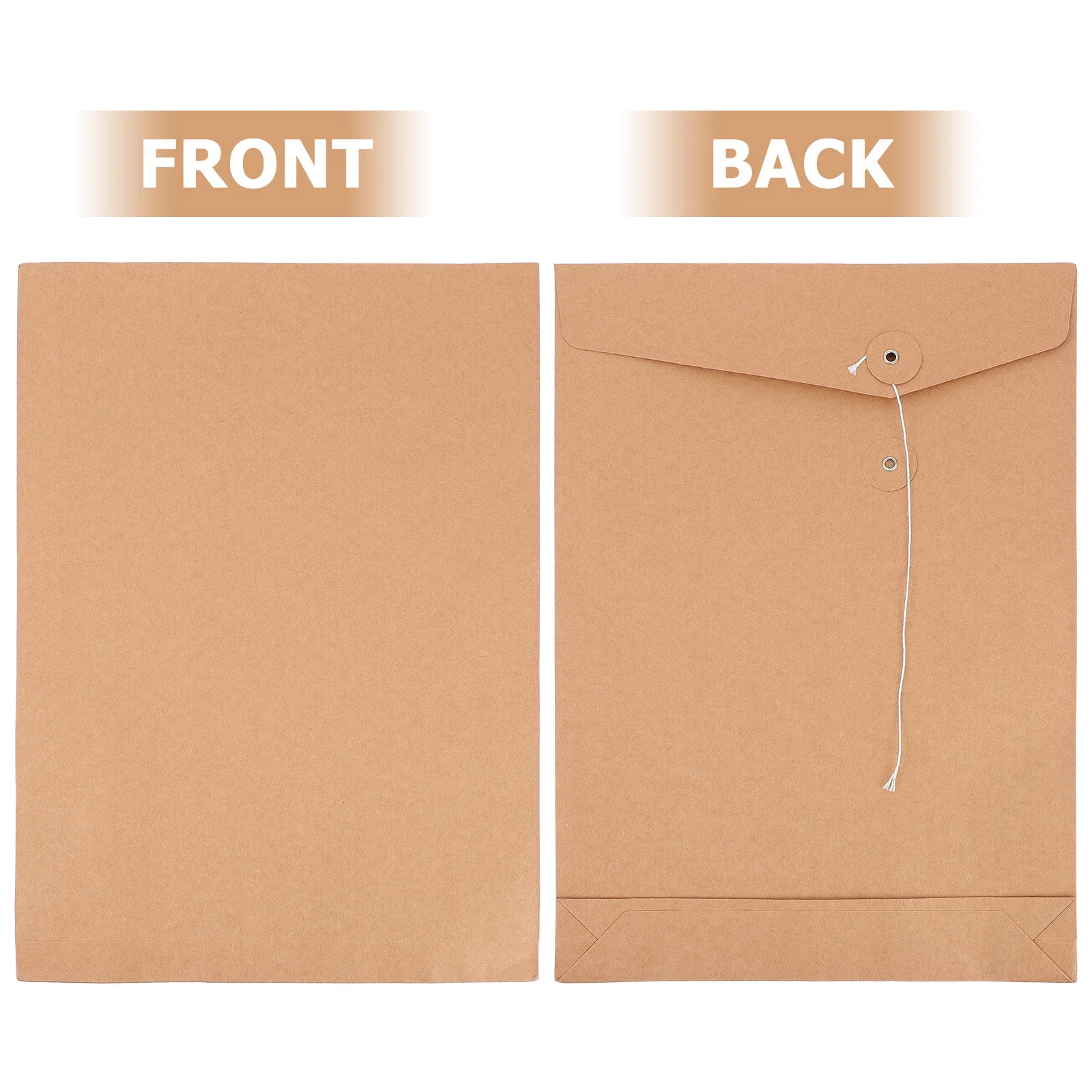 

10Pcs Premium Kraft Paper Envelope File Bags A4 Size for Documents Cards Gift Tags Portfolio Storage Office School Organization