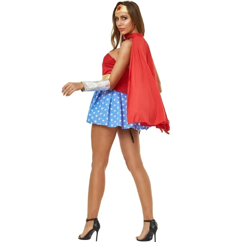 Halloween Sexy Wonder Kostuum Superheld Vrouwen Supergirl Vrij Dortellenfeest Fantasia Cosplay Fancy Dress Cosplay Kostuum