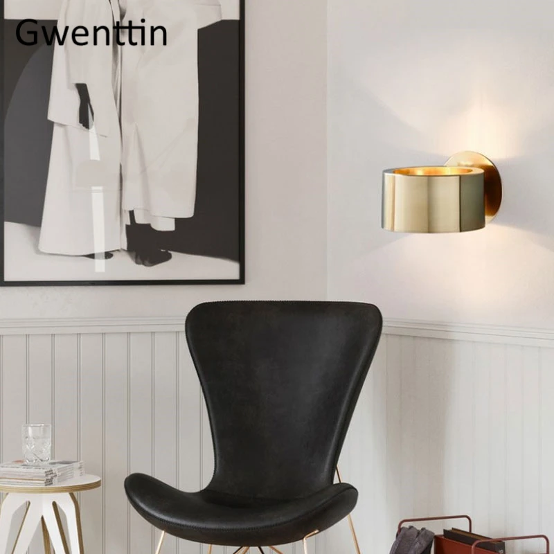 Modern Simple Wall Lamp Gold Metal Wall Decor Sconce for Home Bedroom Indoor Lighting Bathroom Vanity Light Fixture Mirror Light