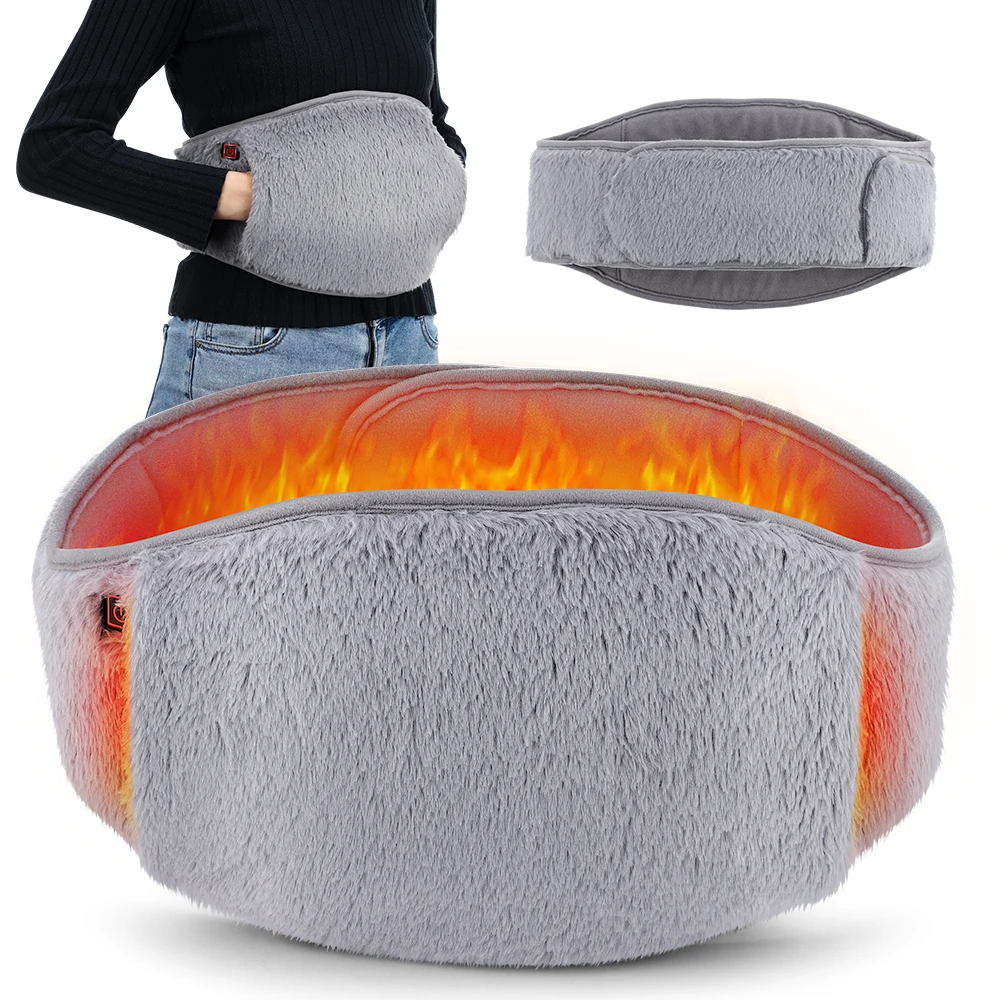 Electric Heating Period Cramp Belt 3 Levels Adjustable Hand Warmer for Menstrual Waist Stomach Abdominal Warm Palace Belt