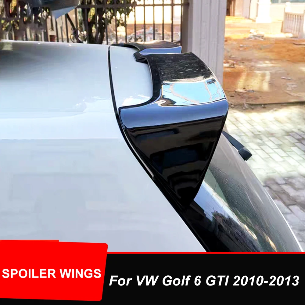 

For VW Golf 6 MK6 GTI 2010 2011 2012 2013 Rear Roof Trunk Lid Ducktail Car Spoiler Wings ABS Black Carbon Accessories Parts