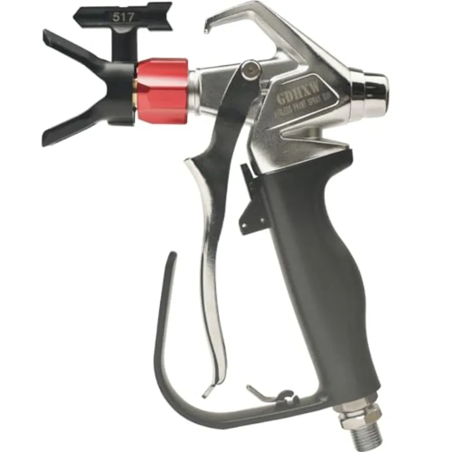 

G12-PRO Пистолет для безвоздушного распыления краски 3600 фунтов на квадратный дюйм с реверсивным наконечником сопла 517 и поворотным соединением для большинства безвоздушных распылителей краски High-P