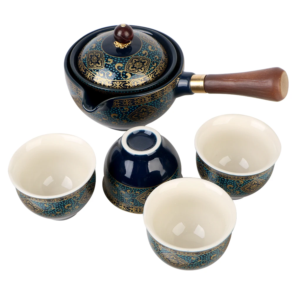 Керамическая чайная чашка для Puer, вращающаяся на 360 градусов чайница и заварник, Изысканная форма, фарфоровый китайский чайный набор Gongfu