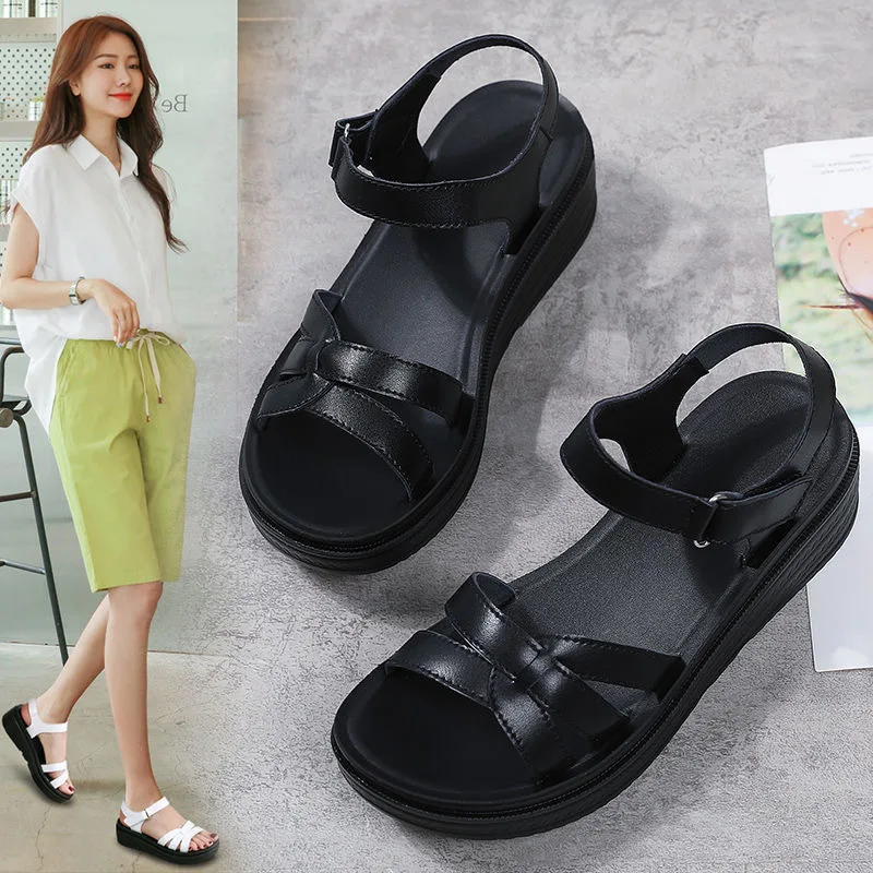 35-40 Fashion Lady Sandals Women 2022 Shoes for Women Platform Sandals Ladies Sandals Genuine Leather Summer Wedges Casual Shoes