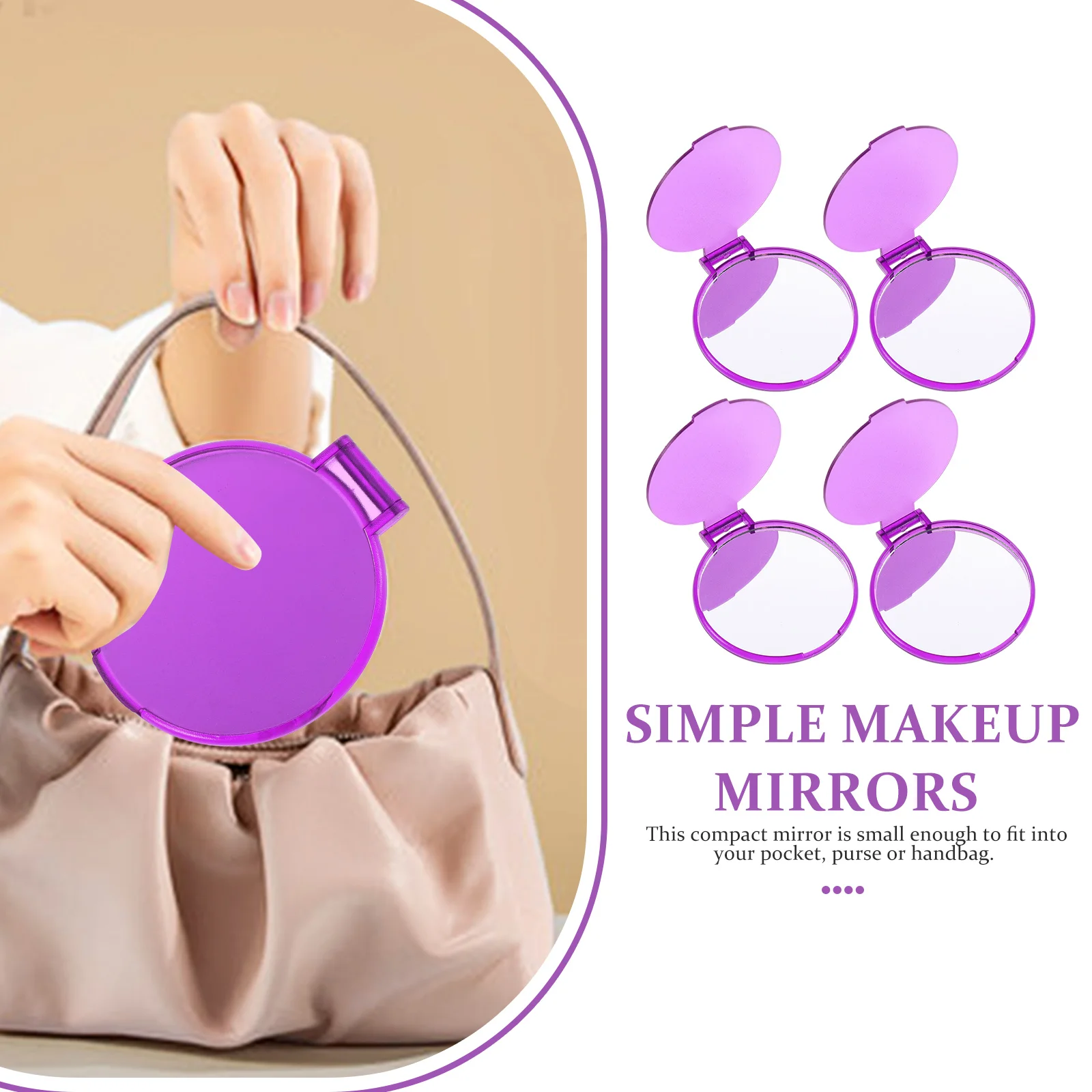 Miroir de maquillage rond pliable, petite poche, dessus de table étudiant, cadeau, 24 pièces