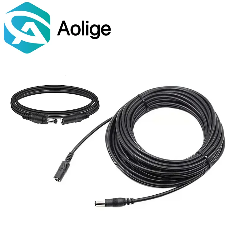 

20m 5.5mm*2.1mm Universal DC 12V Video Extension Cord 12v Power Extension Cable for Security Camera Extender Cord Male to Femal