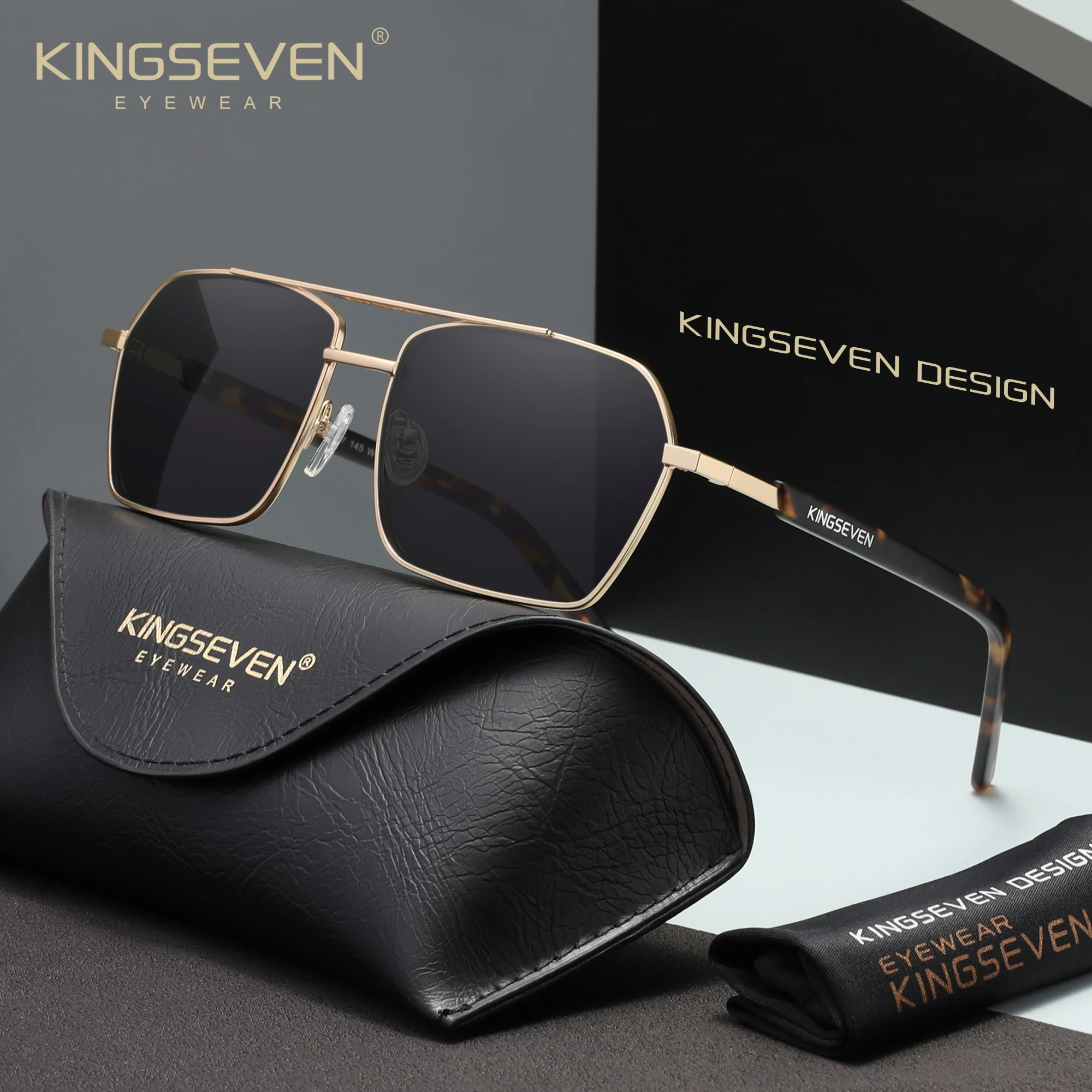 KINGSEVEN Sunglasses for Business Men Women Alloy frame High Quality Polarized UV400 Tac Lens Glasses