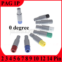 PAG 1P 0 Degree Single Keyings 2 3 4 5 6 7 8 9 10 12 14 Pin Core Push-pull Self-locking Medical Plastic Male Plug Connector