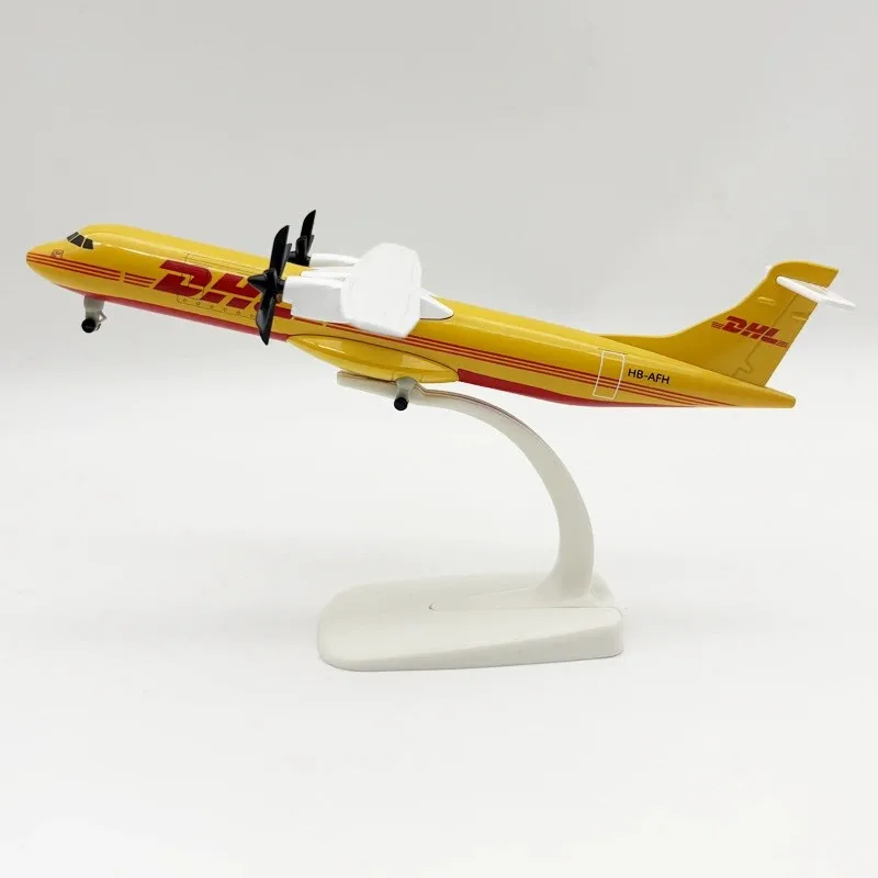 20cm Model Airplanes DHL Cargo ATR Transport Aircraft Alloy Diecast Miniature Airplane With Landing Gear Aviation Static Display