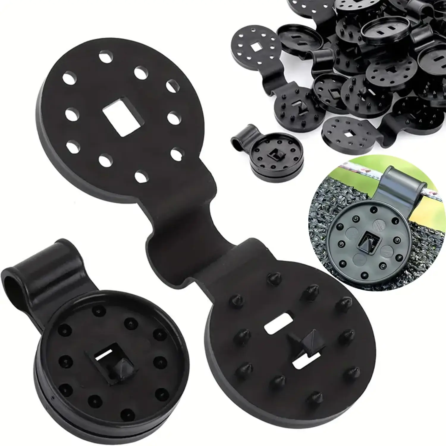50pcs Cloth Heavy Duty Lock Grip, Universal Garden Plant Clamps for Tarpaulin, Mesh, Canopy, Fence