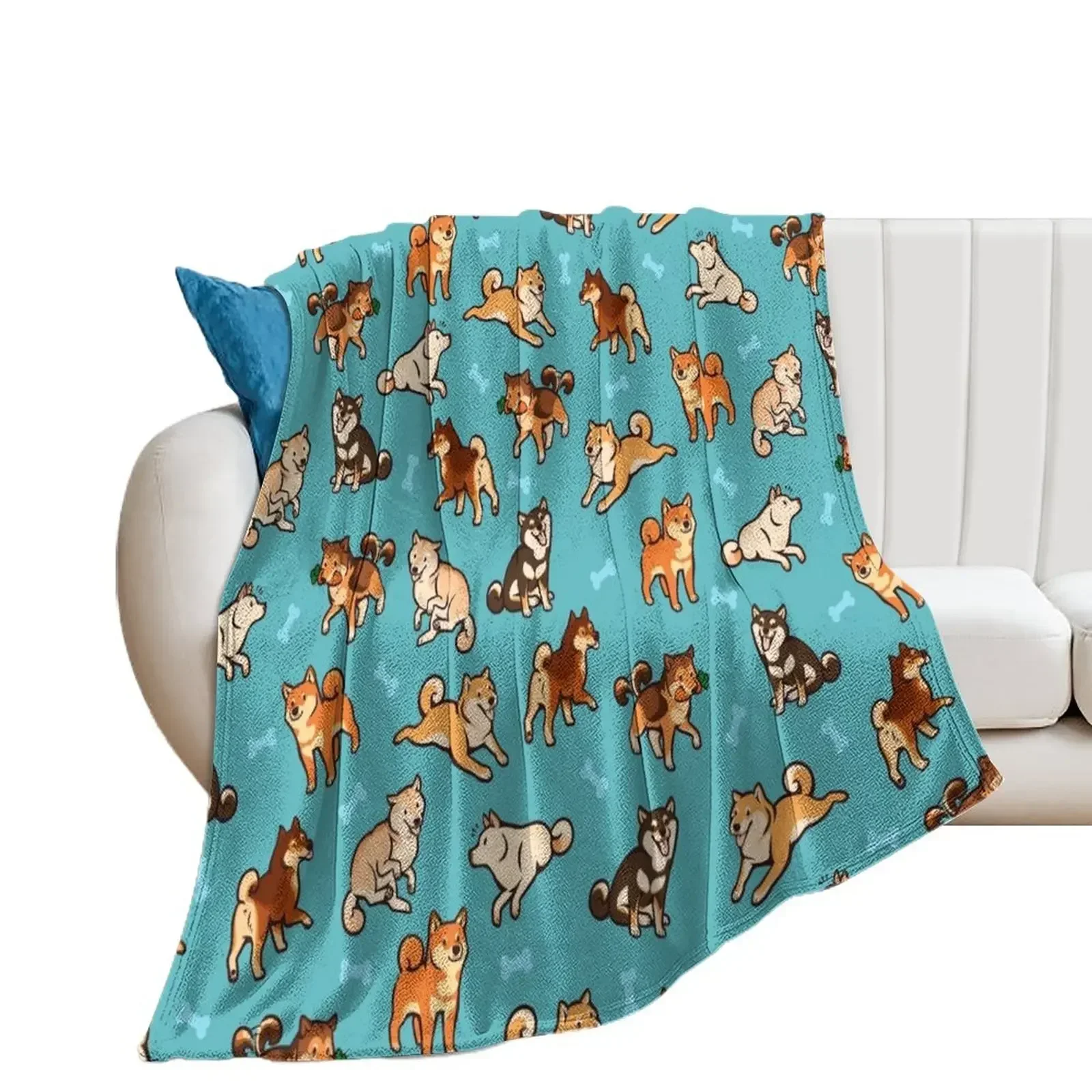 shibes in blue Throw Blanket Tourist Luxury Thicken Blankets