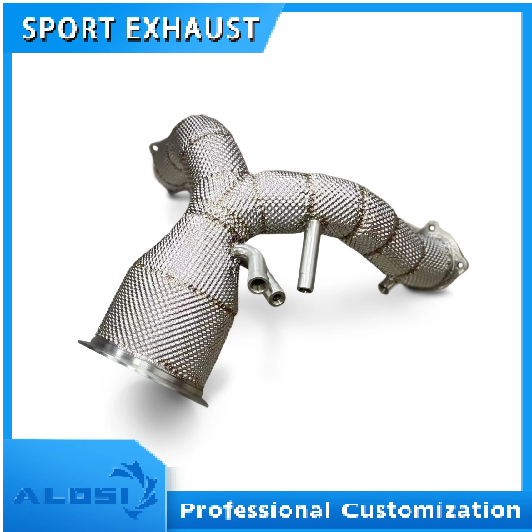 

High-performance downpipe suitable for Porsche Cayenne 3.0T 3.0T from 2021 to 2024, with OPF / DPF catalyst